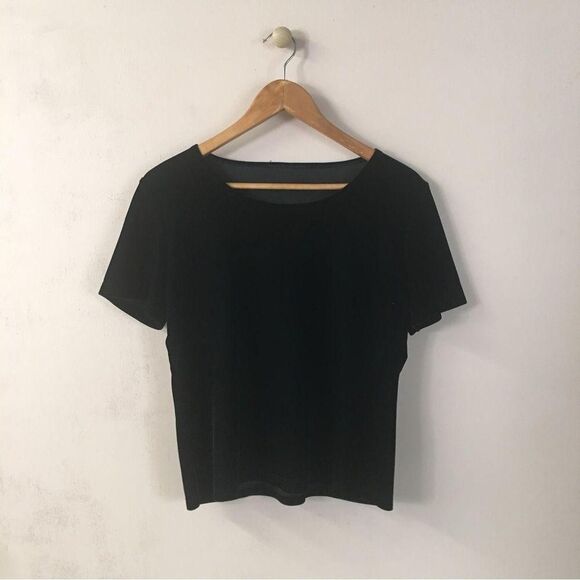 Unbranded Tops - Vintage Black Velvet Shirt Size M EUC